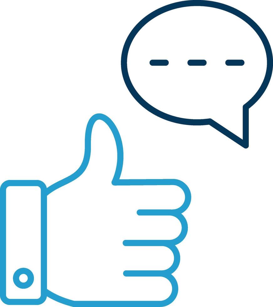 Good Feedback Line Blue Two Color Icon vector