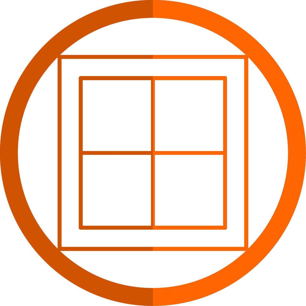Window Line Orange Circle Icon vector