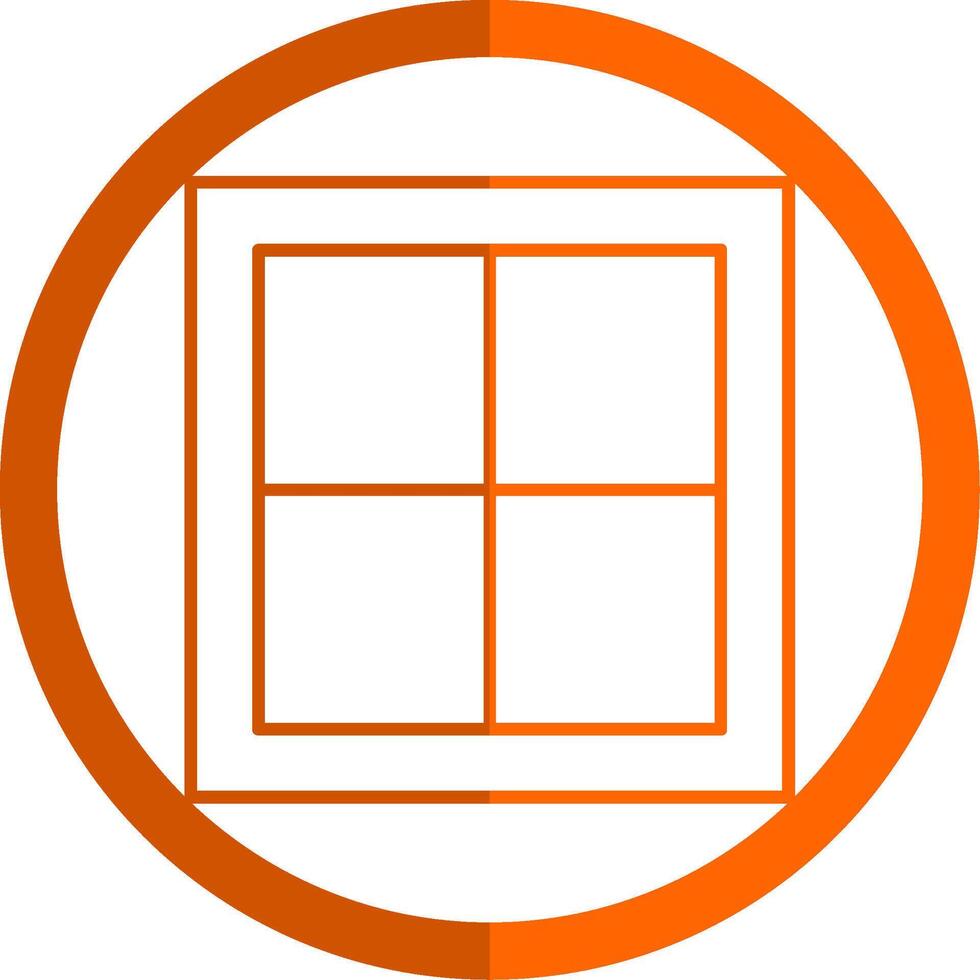 Window Line Orange Circle Icon vector