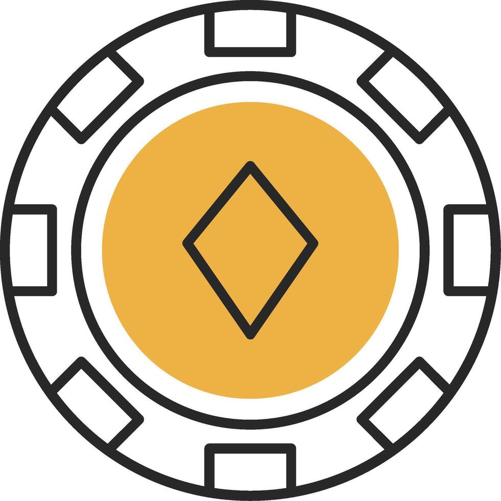 Poker Chip Skined Filled Icon vector