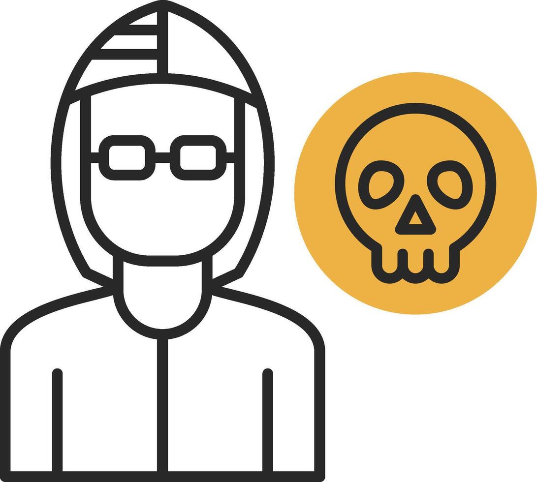 Robber Skined Filled Icon vector