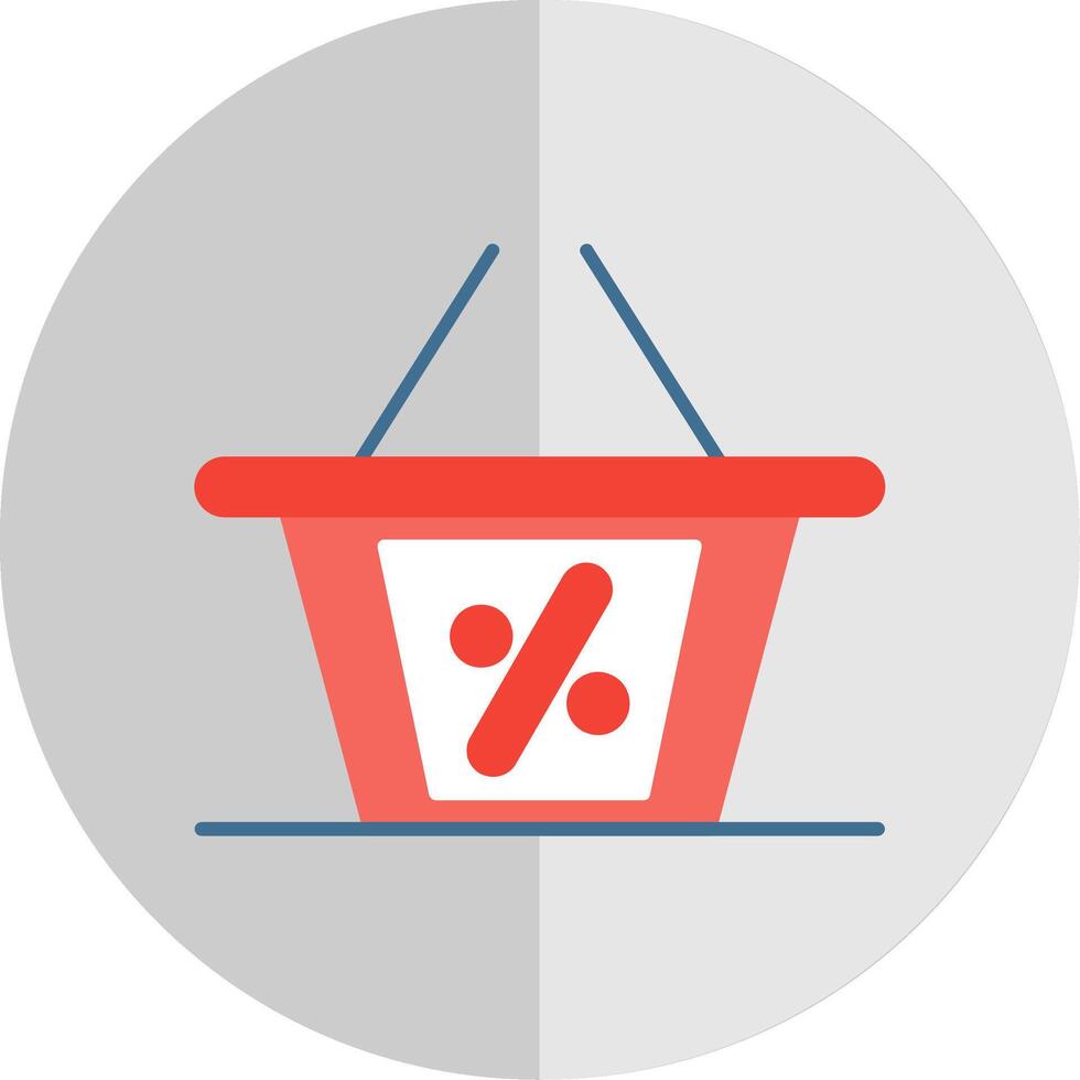 Shopping Basket Flat Scale Icon vector