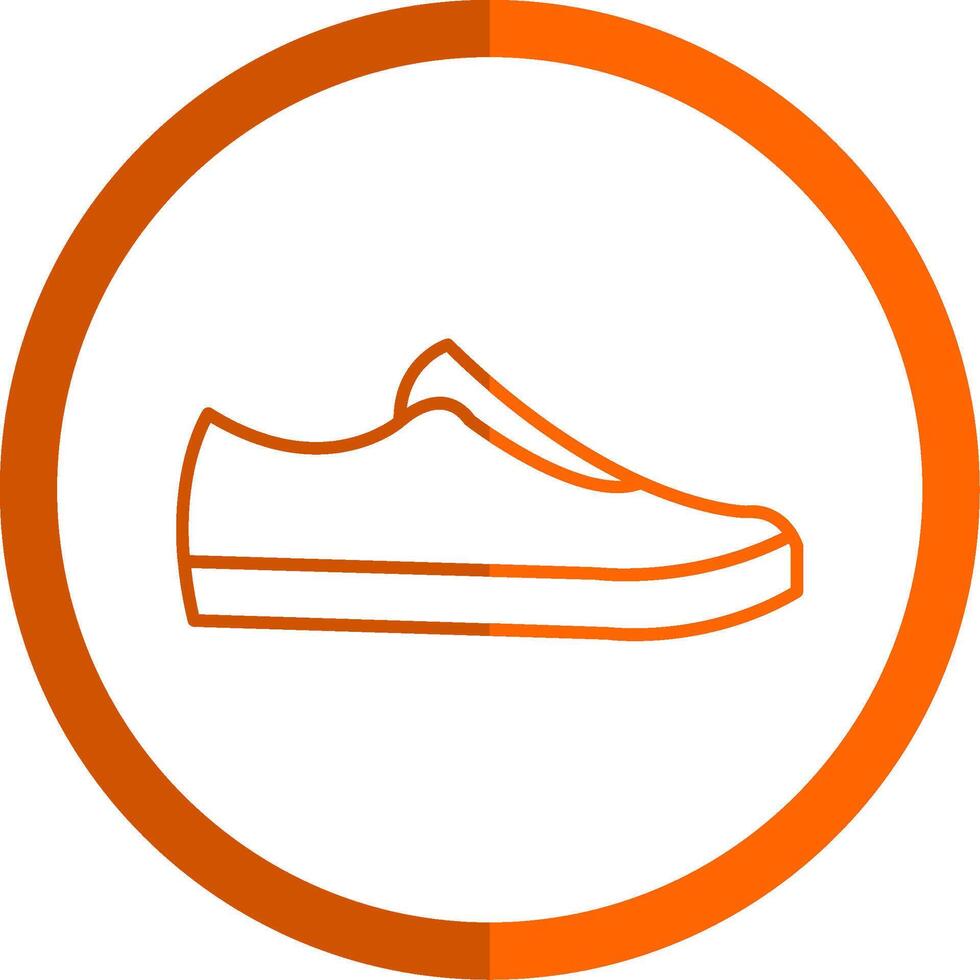 Shoes Line Orange Circle Icon vector