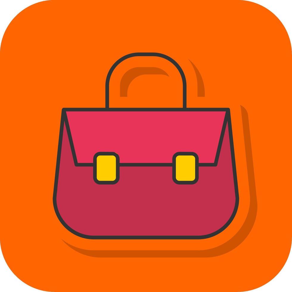 Shoulder Bag Filled Orange background Icon vector