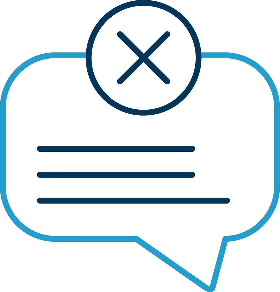 No Message Line Blue Two Color Icon vector