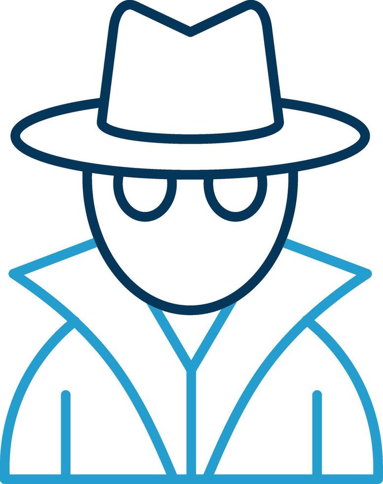 Criminal Line Blue Two Color Icon vector