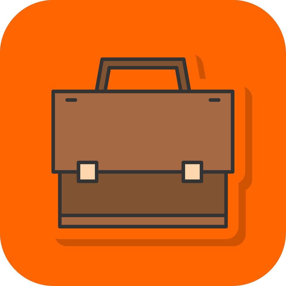 Suitcase Filled Orange background Icon vector