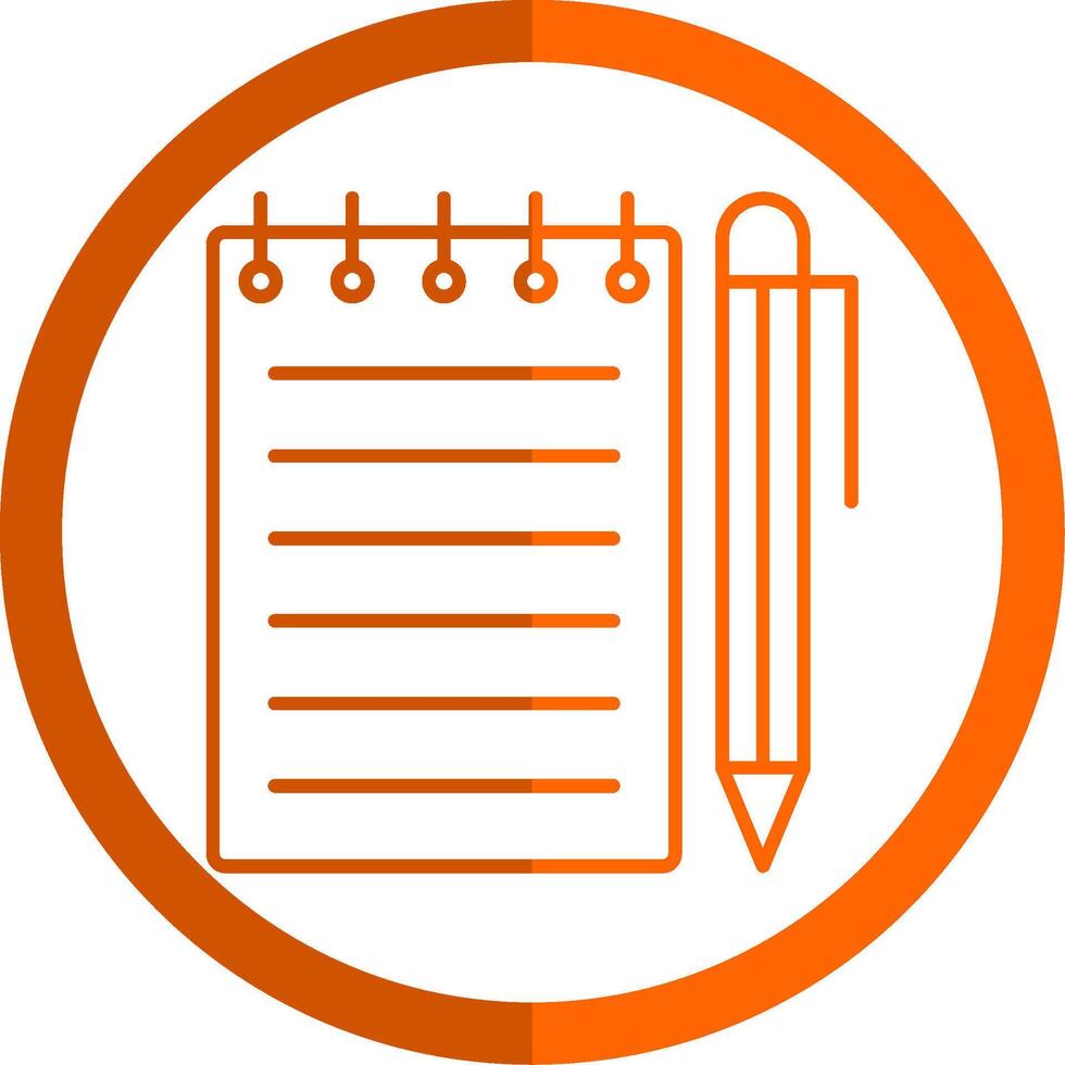 Notebook Line Orange Circle Icon vector