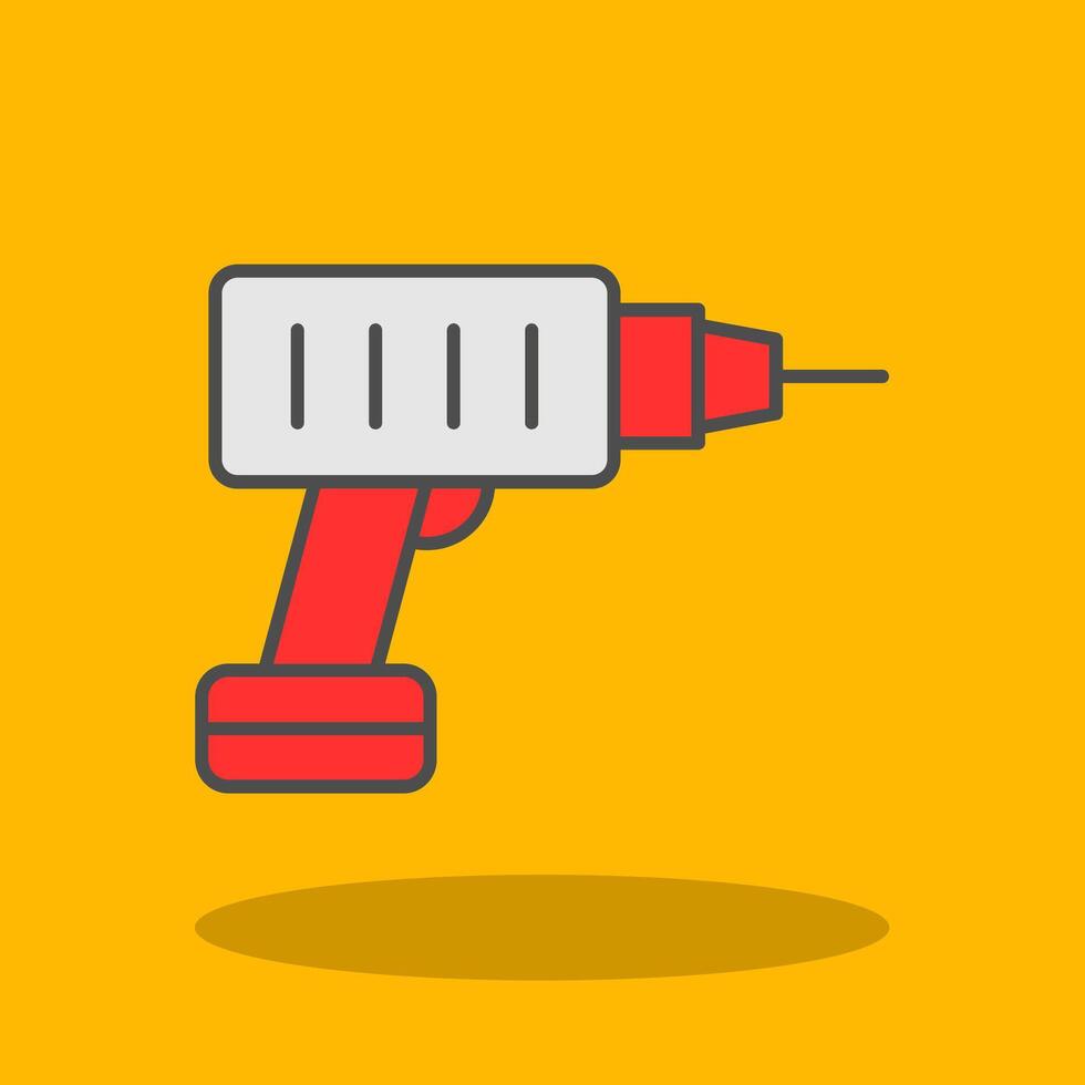 Hammer Drill Filled Shadow Icon vector