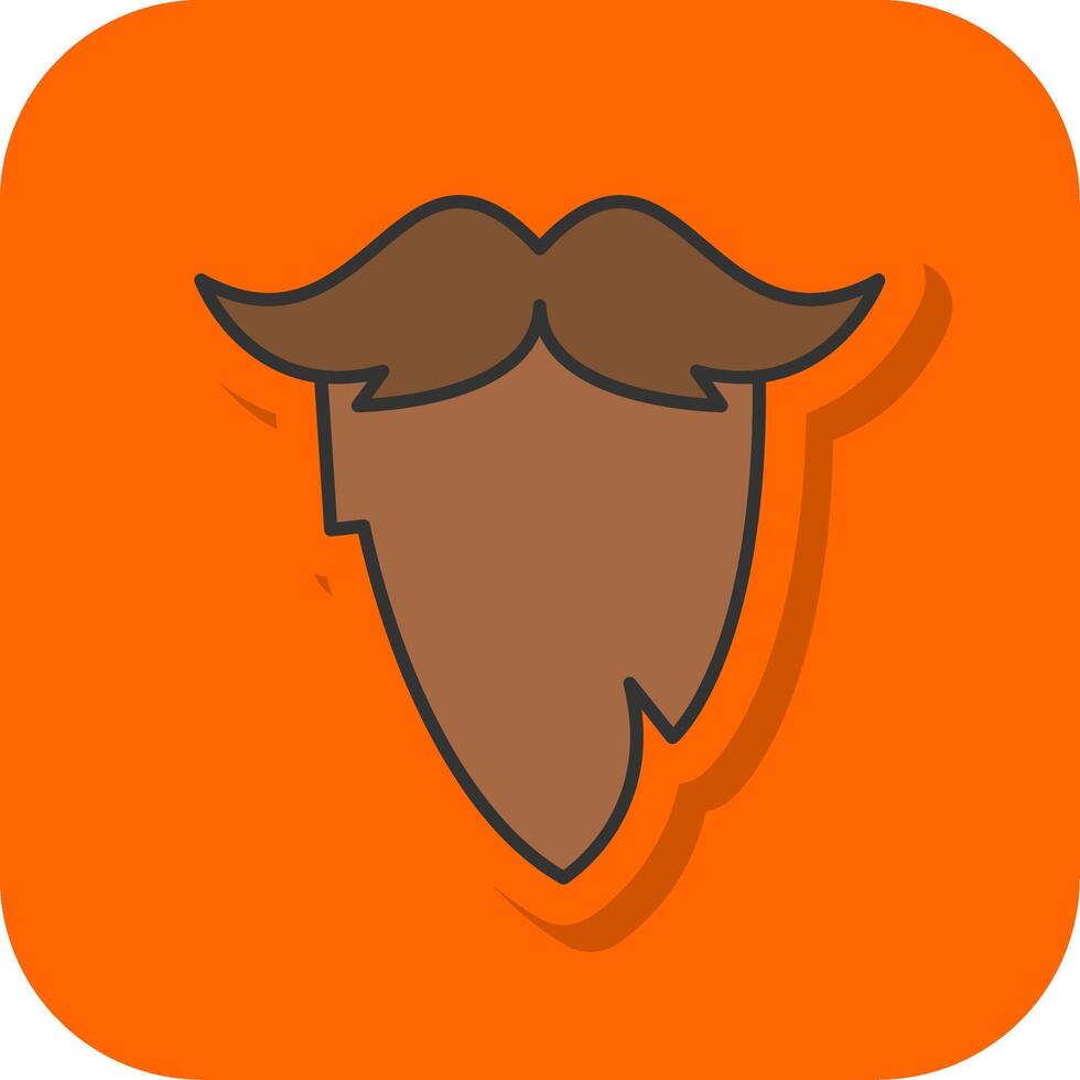 Bigote lleno naranja antecedentes icono vector