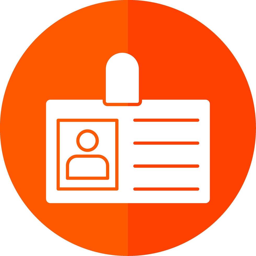 Id Card Glyph Red Circle Icon vector