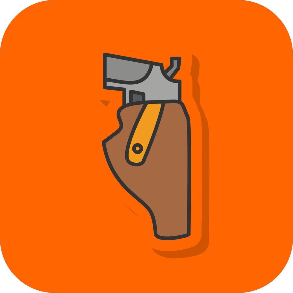 Pistol Holster Filled Orange background Icon vector