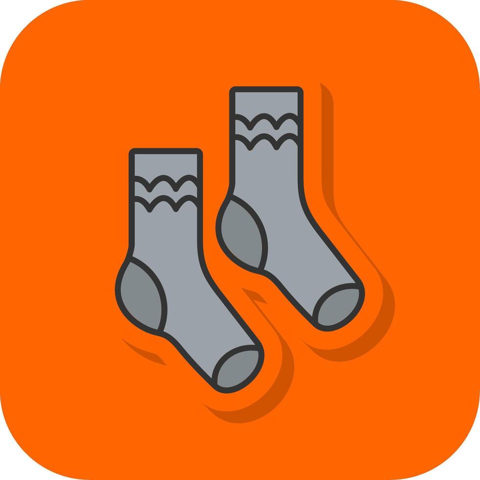 Pair of Socks Filled Orange background Icon vector