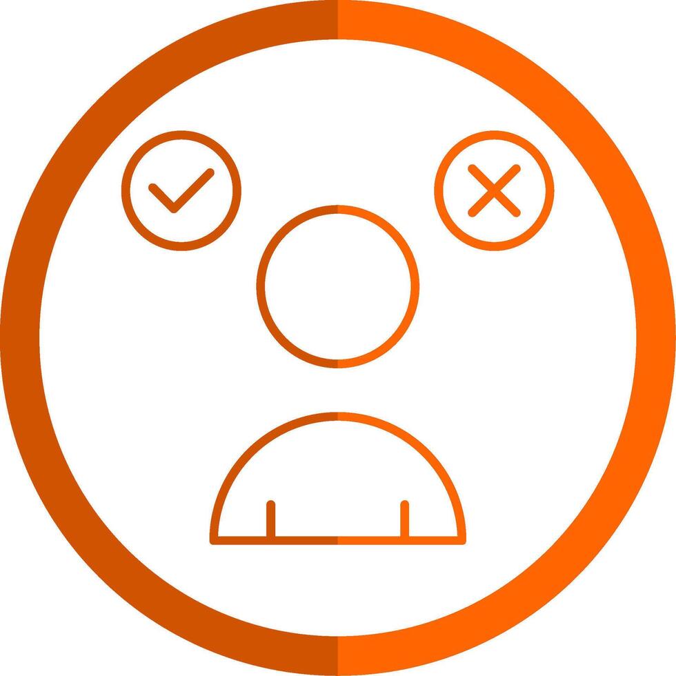 Decision Making Line Orange Circle Icon vector