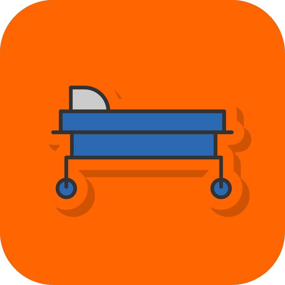 Stretcher Filled Orange background Icon vector