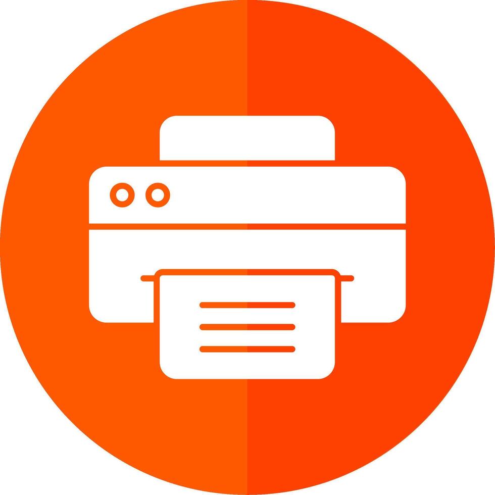 Printer Glyph Red Circle Icon vector