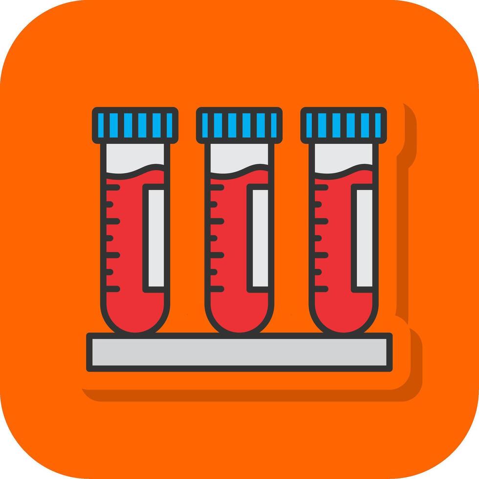 prueba tubo lleno naranja antecedentes icono vector