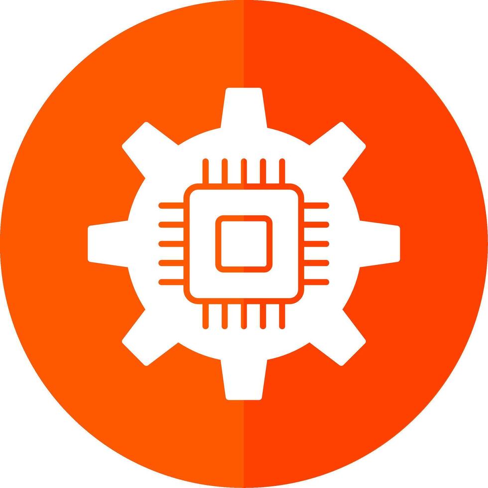 Circuit Glyph Red Circle Icon vector