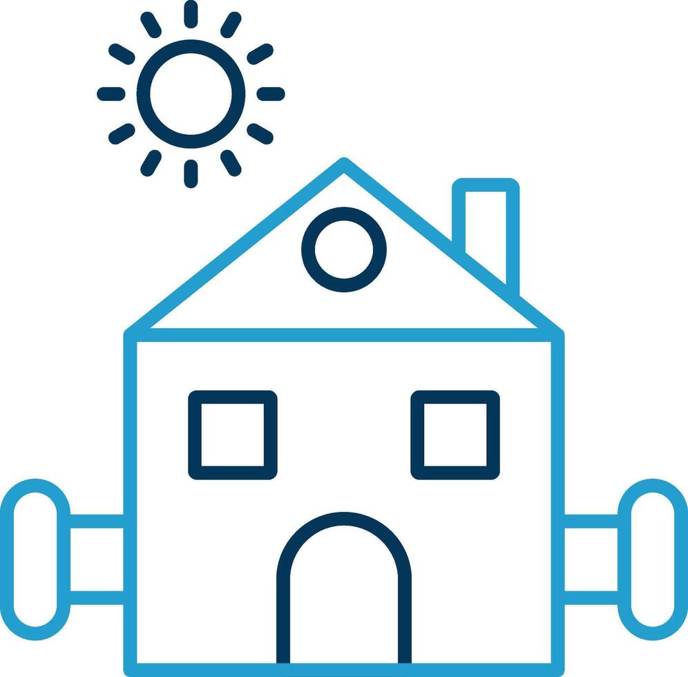 Farmhouse Line Blue Two Color Icon vector