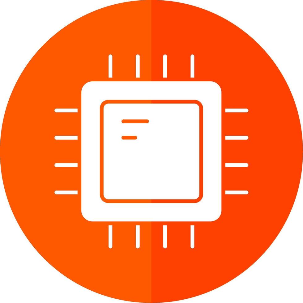 Cpu Glyph Red Circle Icon vector