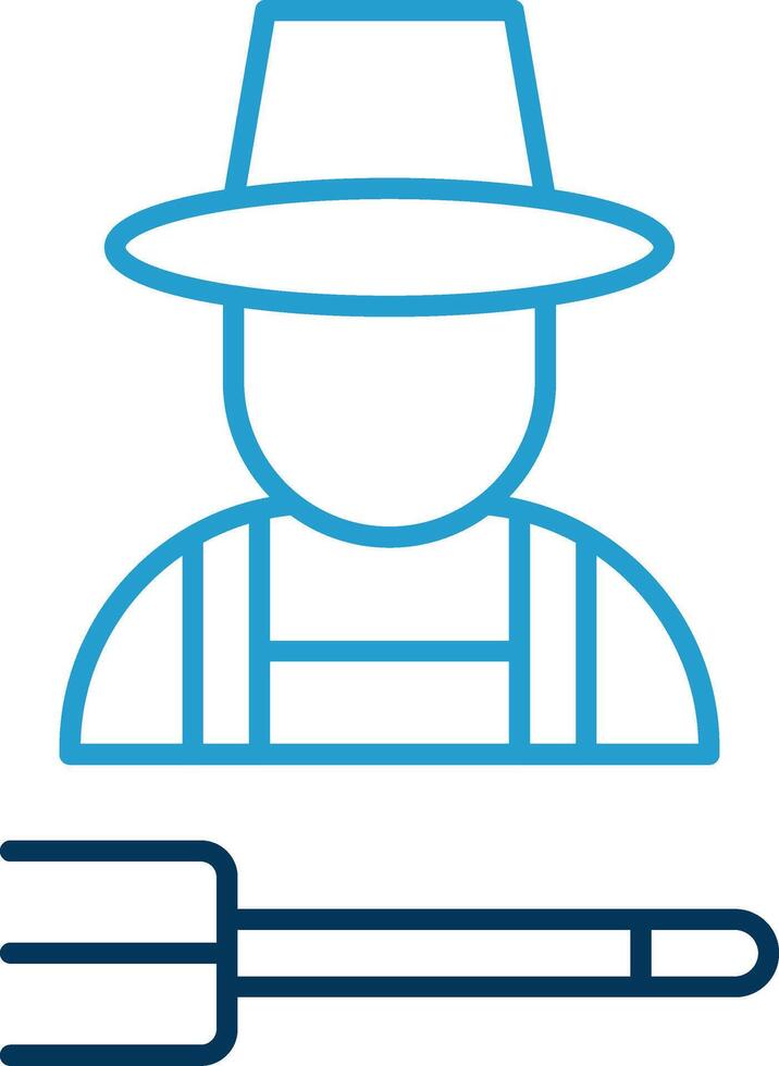 Farmer Line Blue Two Color Icon vector