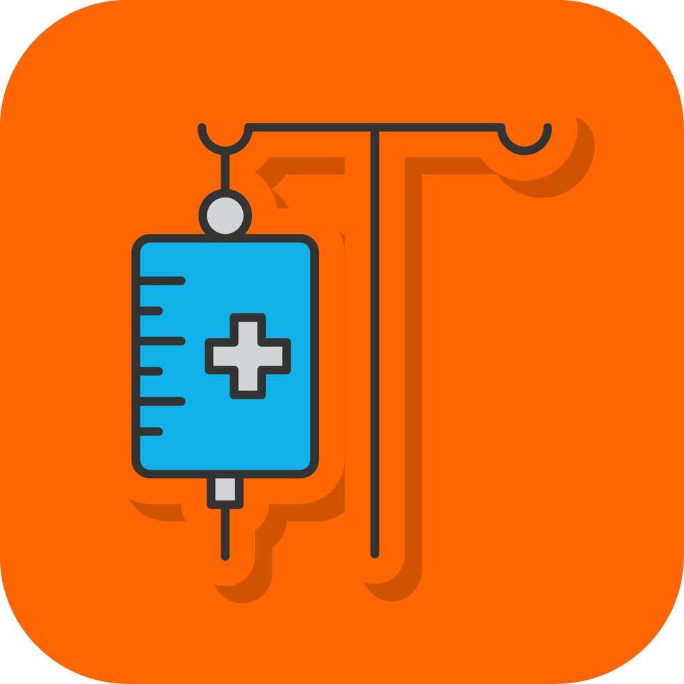 médico goteo lleno naranja antecedentes icono vector