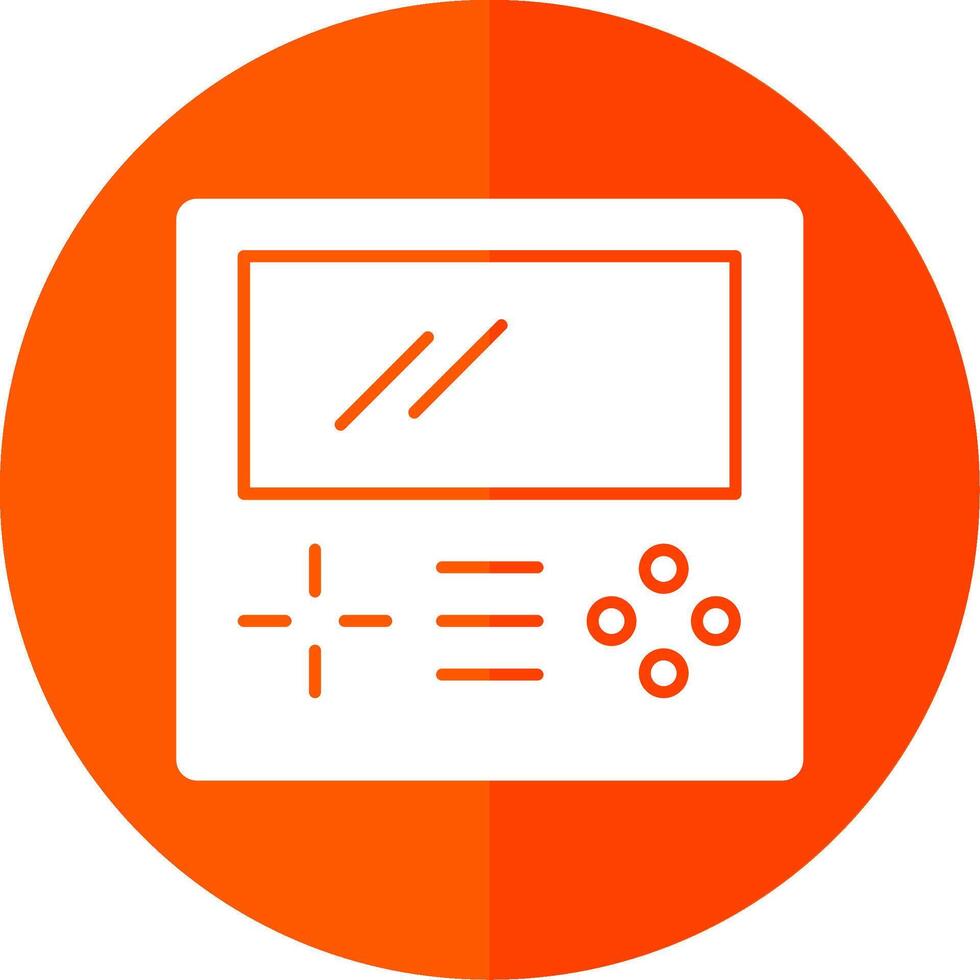 Gameboy Glyph Red Circle Icon vector