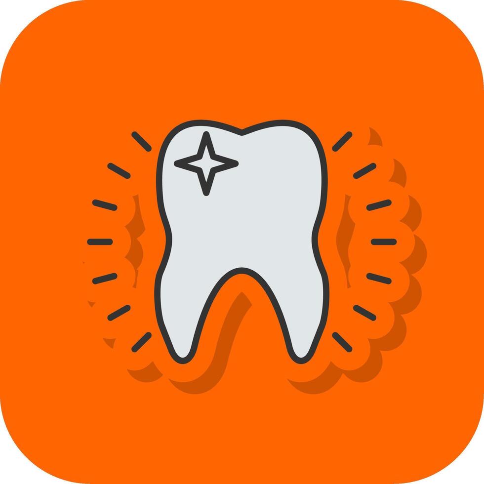 diente lleno naranja antecedentes icono vector