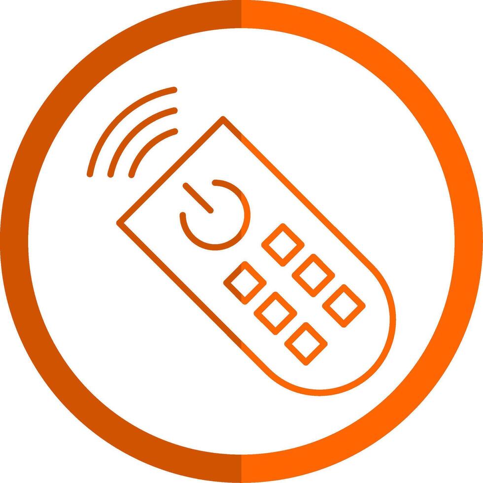 Remote Control Line Orange Circle Icon vector