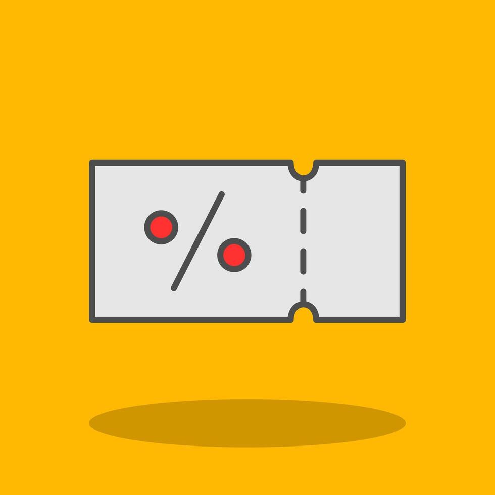 Coupon Filled Shadow Icon vector
