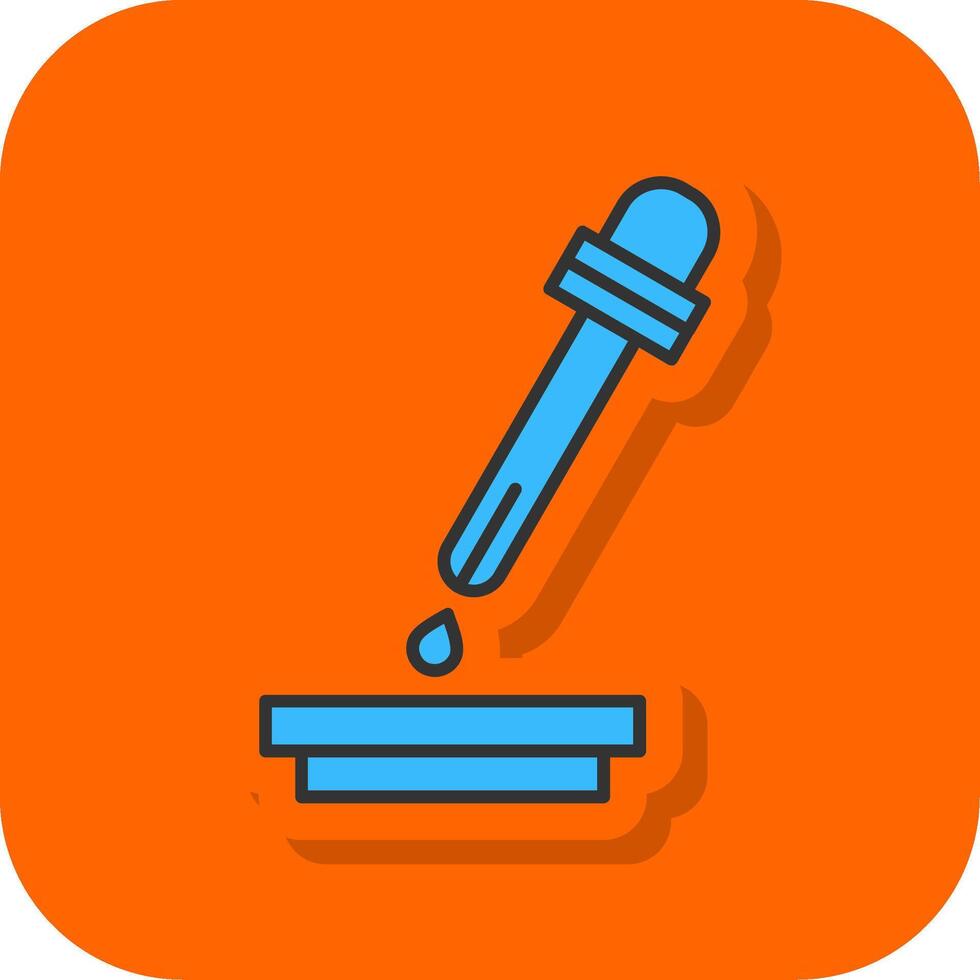 Pipette Filled Orange background Icon vector