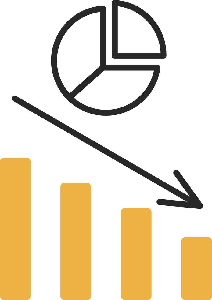 Pie Chart Skined Filled Icon vector