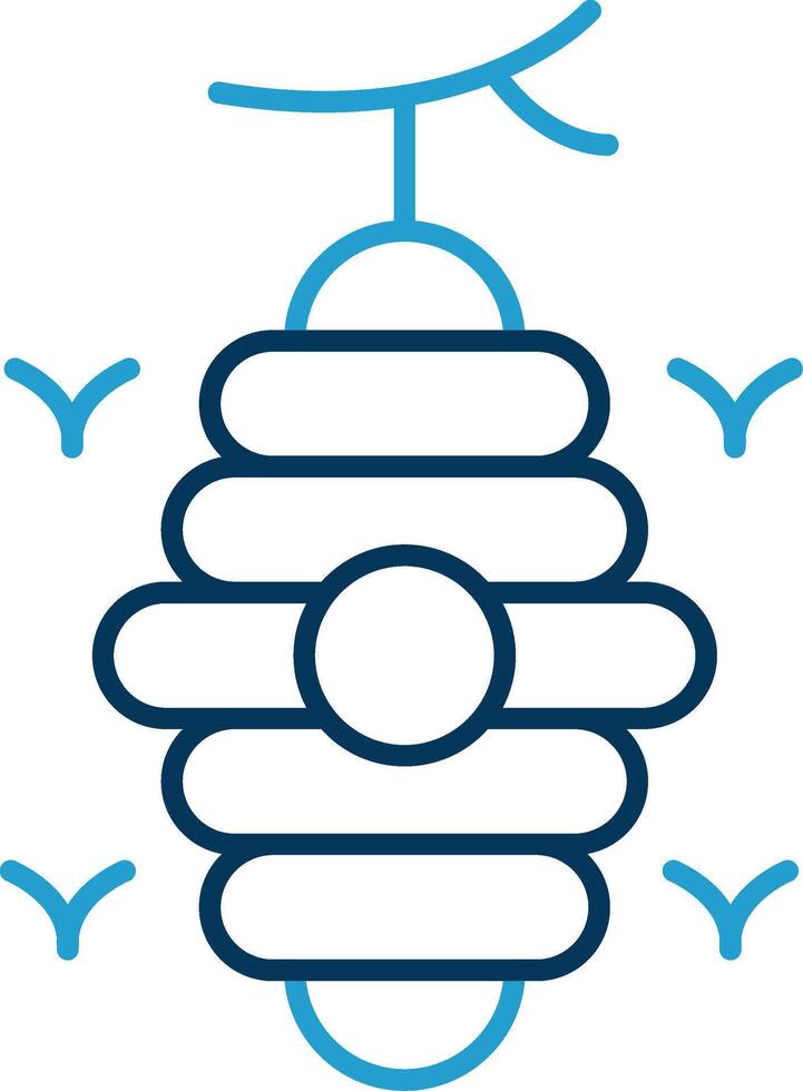 Beehive Line Blue Two Color Icon vector