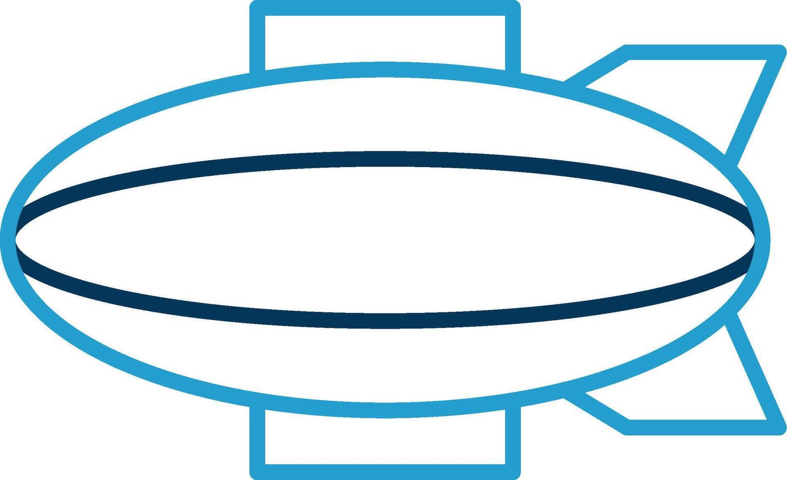 Blimp Line Blue Two Color Icon vector