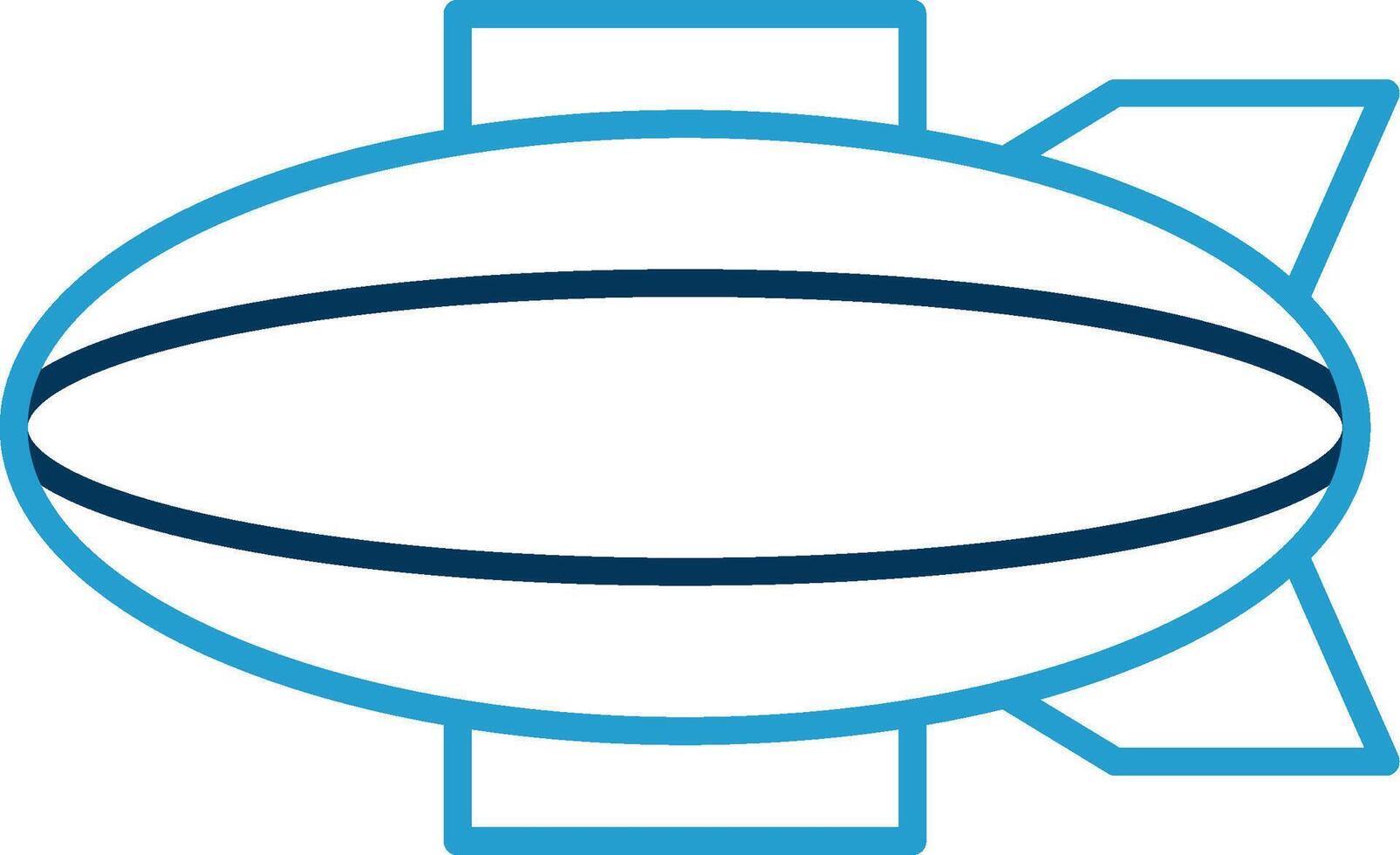 Blimp Line Blue Two Color Icon vector