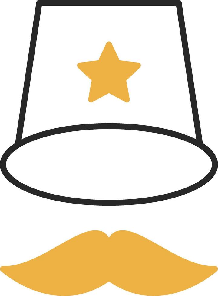 Top Hat Skined Filled Icon vector