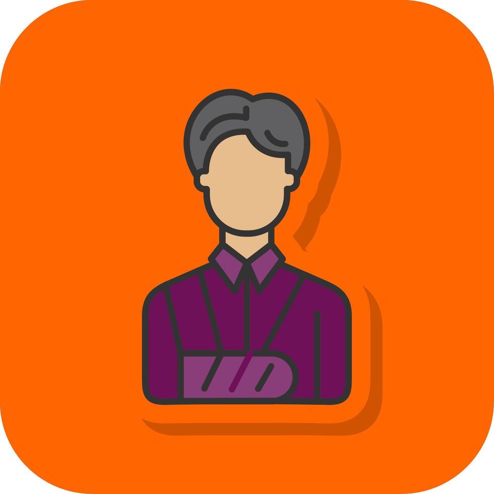 vendado persona lleno naranja antecedentes icono vector