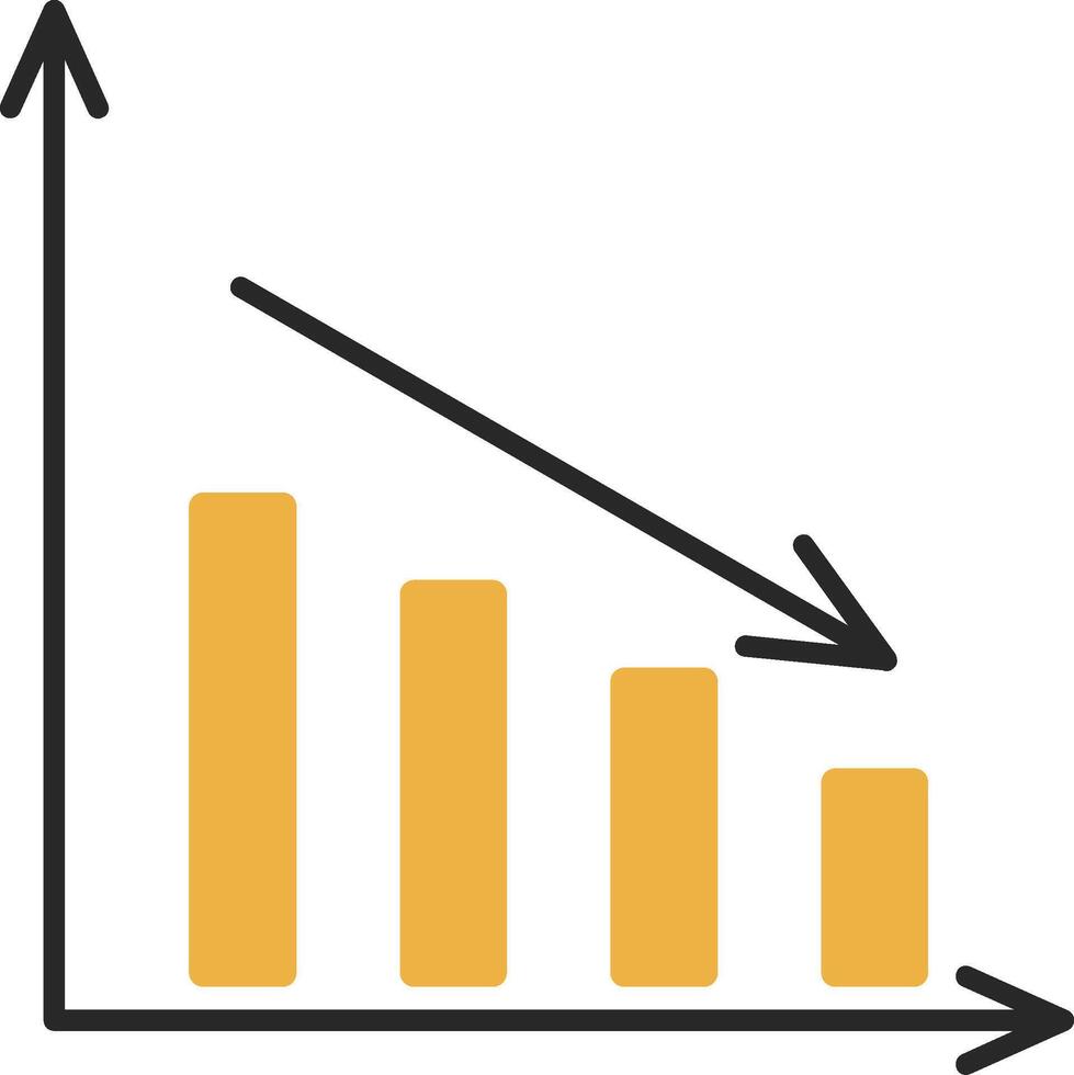 Bar Chart Skined Filled Icon vector