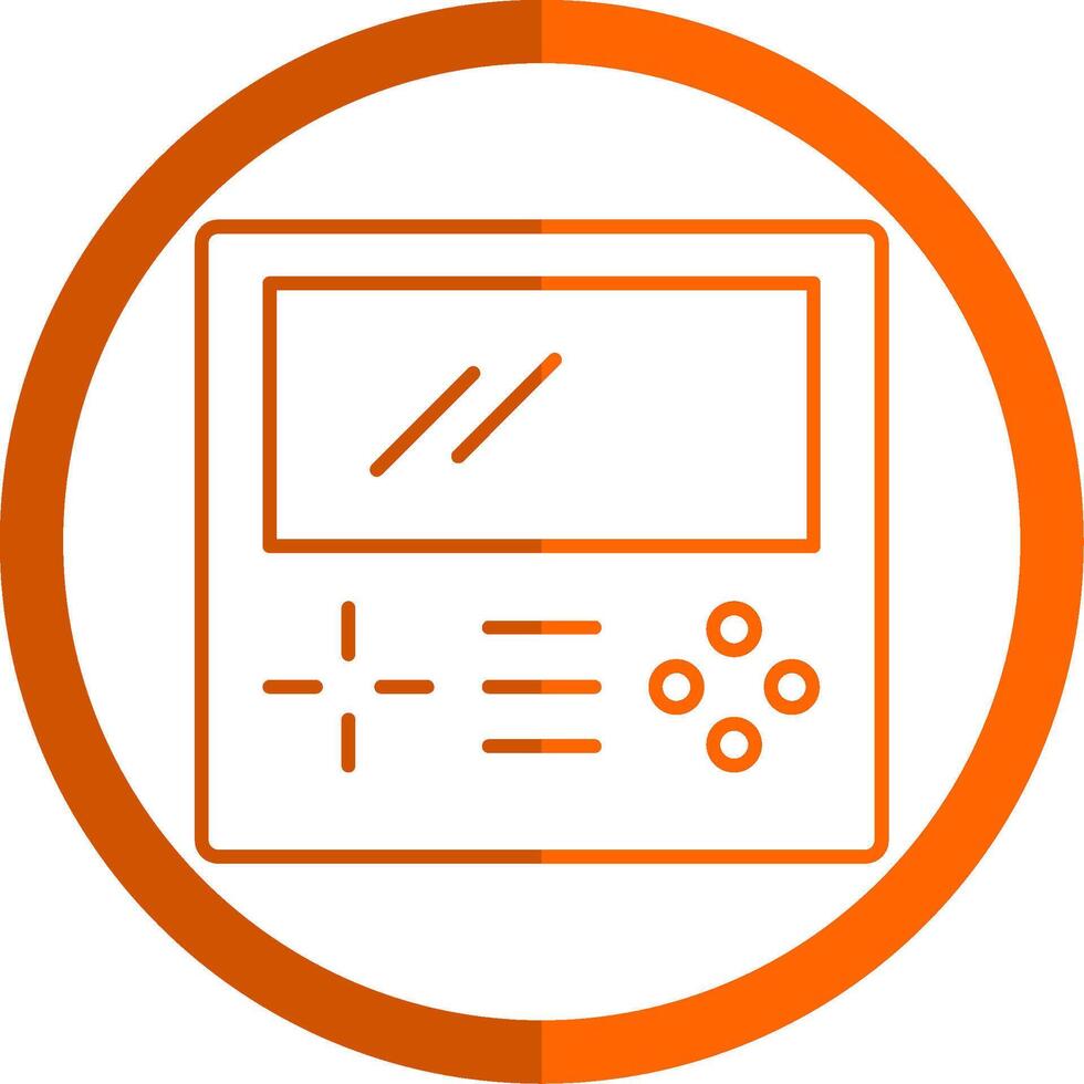 Gameboy Line Orange Circle Icon vector