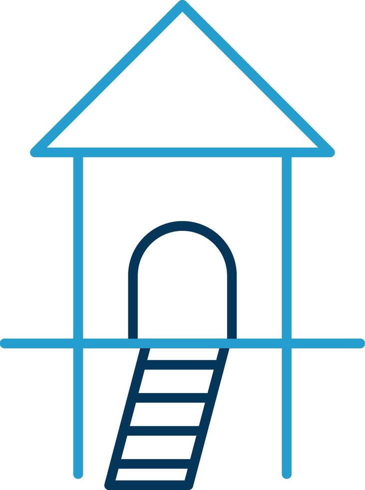 Hut Line Blue Two Color Icon vector