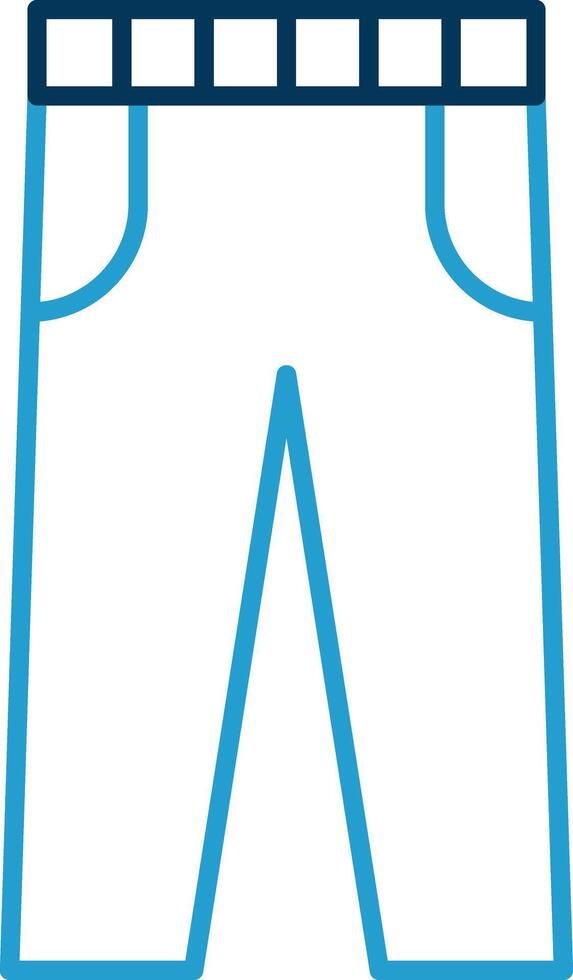 Trousers Line Blue Two Color Icon vector