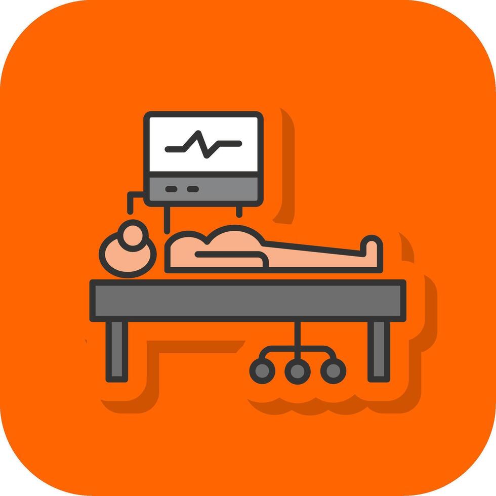 ICU Room Filled Orange background Icon vector
