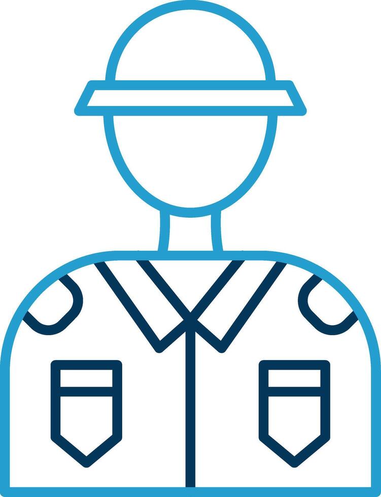 Soldier Line Blue Two Color Icon vector