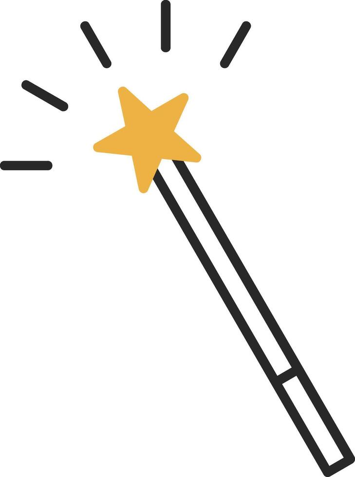 Magic Wand Skined Filled Icon vector