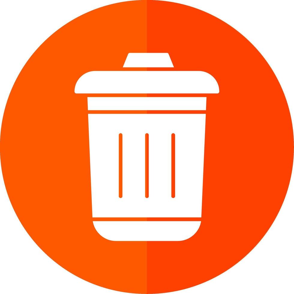 Dustbin Glyph Red Circle Icon vector