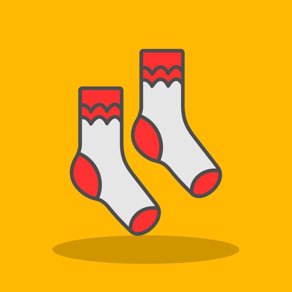 Pair of Socks Filled Shadow Icon vector