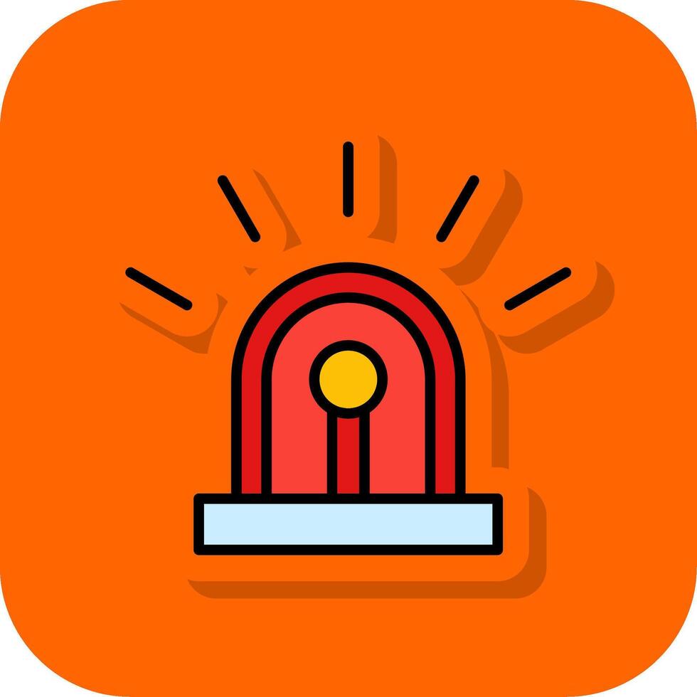 Siren Filled Orange background Icon vector