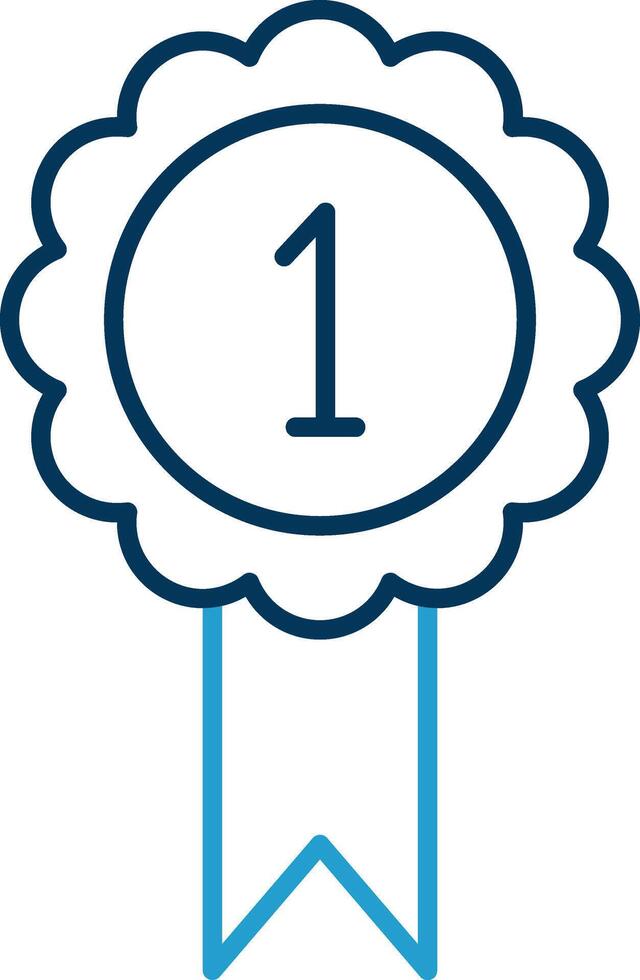 Ribbon Line Blue Two Color Icon vector