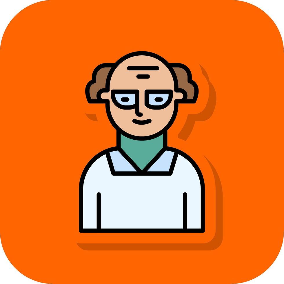 Scientist Filled Orange background Icon vector