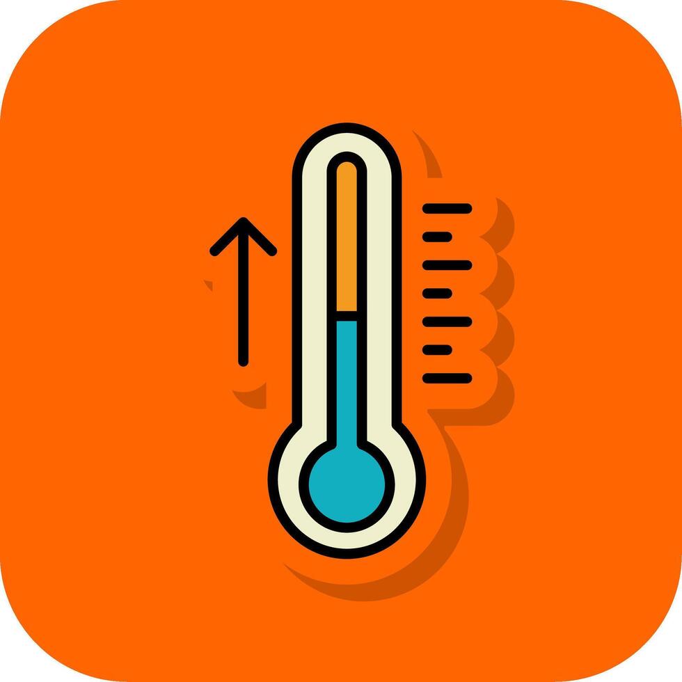 Thermometer Filled Orange background Icon vector